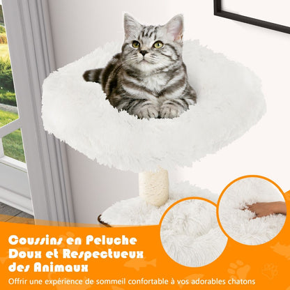 Arbre À Chat Avec Plateformes Et Colonnes En Sisal Griffoir Pour Chat Géant De Hauteur 175 Cm Café/Beige