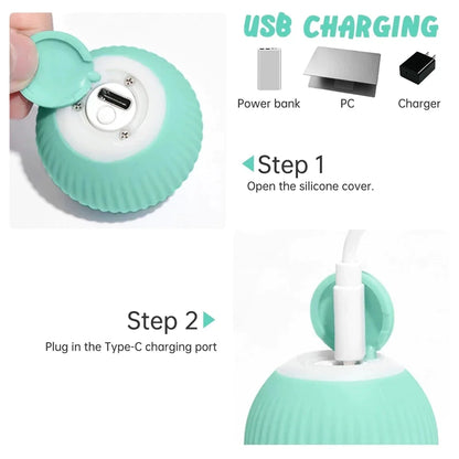 Balle Électrique Interactive Pour Chien – Jouet Intelligent À Roulement Automatique Pour L'Entraînement Et Le Jeu En Intérieur