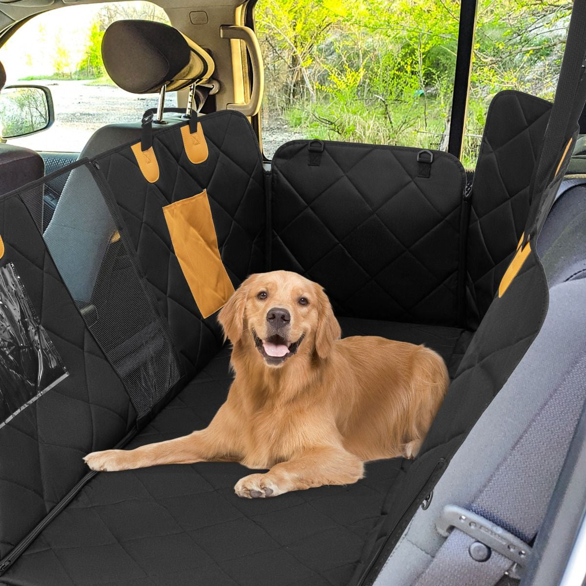 Housse De Siège De Voiture Pour Animaux Fenêtre En Maille Housses De Siège D'Auto Pour Chien Imperméable Anti-Rayures Noir
