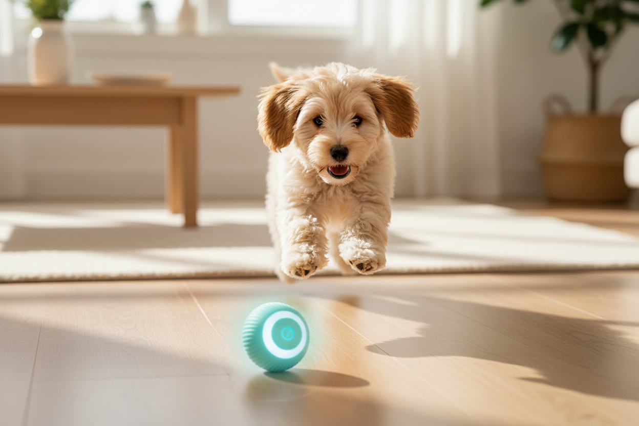 Chiot chasse balle électrique