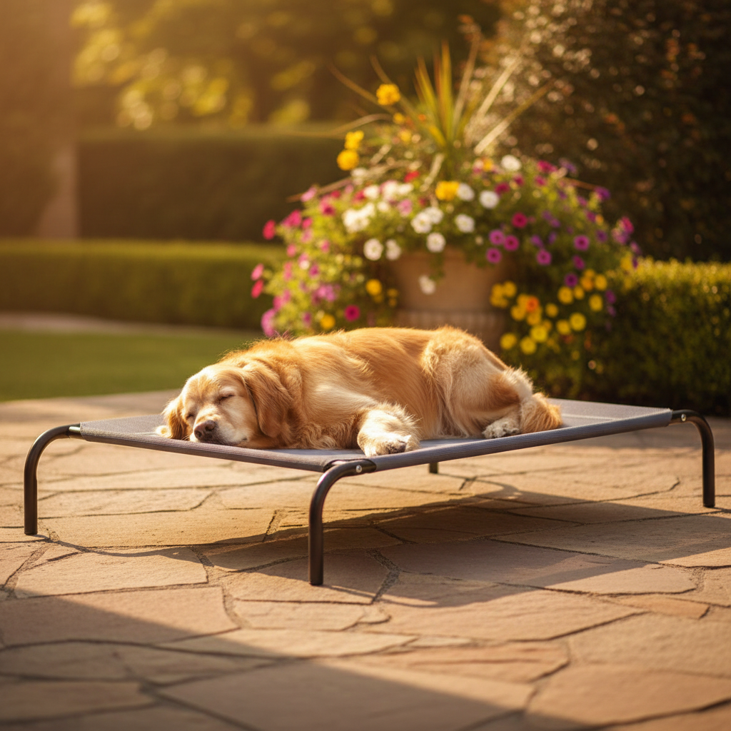Lit surélevé chien - extérieur